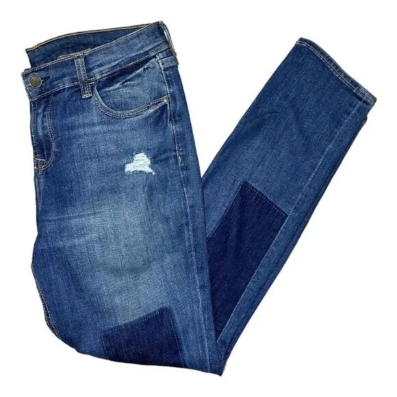 Sandra Venditti Milan blue patchwork slim-fit denim jeans size 26 - Picture 3 of 7